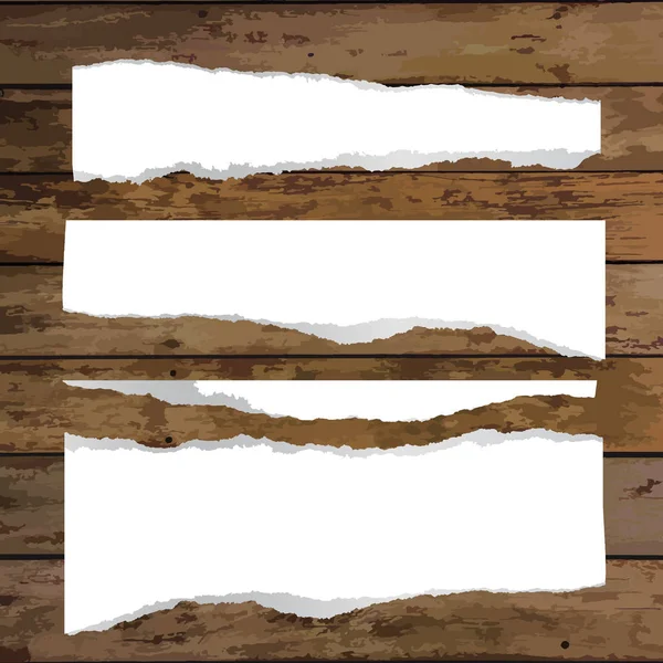 Uppsättning av olika vit sönderriven Obs papper. Vektorillustration — Stock vektor
