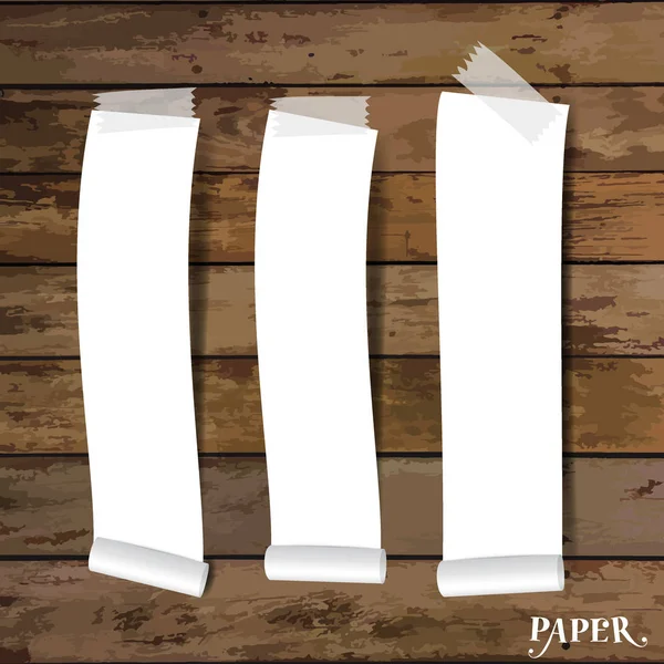 Prázdná bílá Poznámka papíry, připraven na vaše zprávy. Vektor Rozmr — Stockový vektor