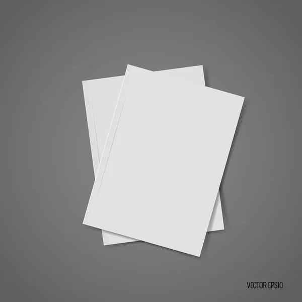 Catálogo en blanco, revistas, maqueta de libros. Ilustración vectorial — Vector de stock