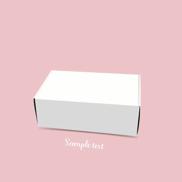 La caja blanca en blanco se burla. Ilustración vectorial — Vector de stock