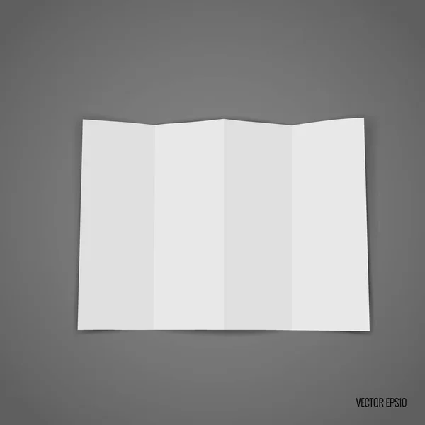 Fyra - vik vit mall papper. Vektorillustration — Stock vektor