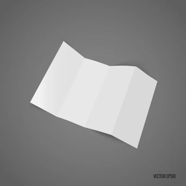 Cuatro: pliegue el papel de plantilla blanco. Ilustración vectorial — Vector de stock