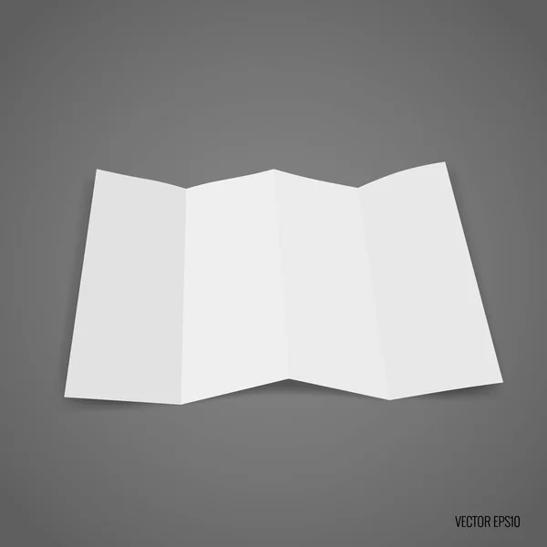 Vier - falten weißes Schablonenpapier. Vektorillustration — Stockvektor