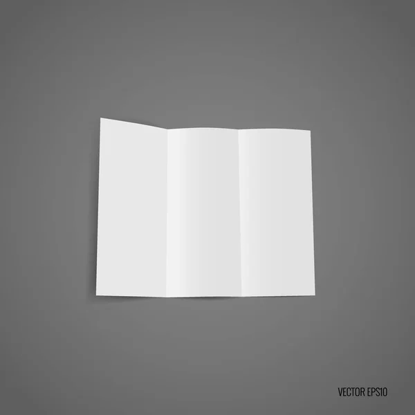 Papel modelo triplo branco. Ilustração vetorial — Vetor de Stock