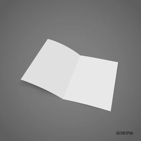 Bifold πρότυπο λευκό χαρτί. Εικονογράφηση διάνυσμα — Διανυσματικό Αρχείο