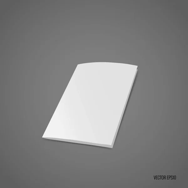 Bifold beyaz şablon kağıt. Vektör çizim — Stok Vektör