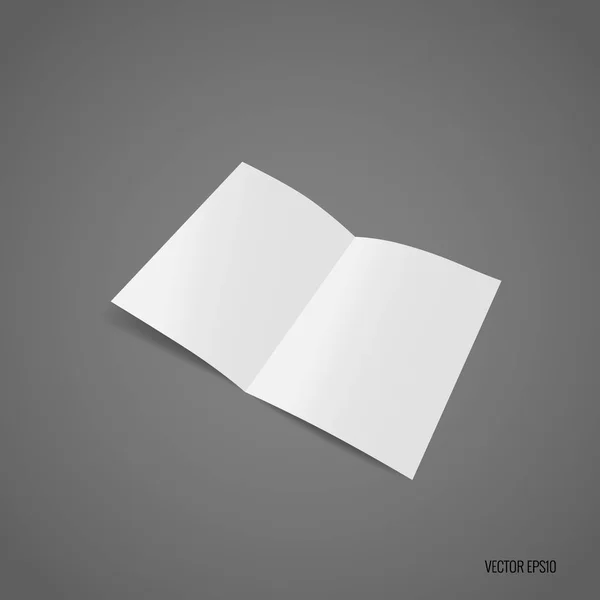 Papel modelo branco bifold. Ilustração vetorial — Vetor de Stock