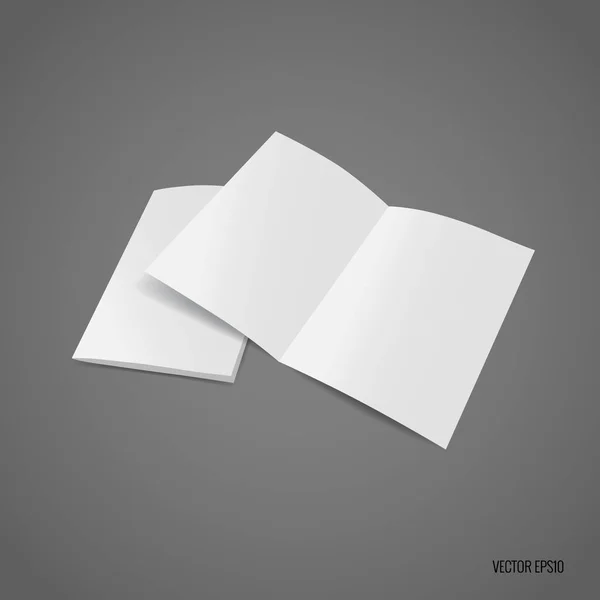 Papel modelo branco bifold. Ilustração vetorial — Vetor de Stock