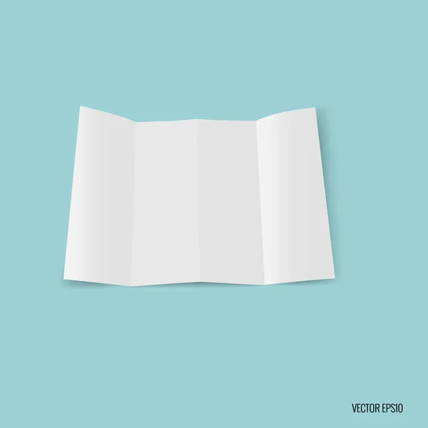 Quattro piega carta modello bianco. Illustrazione vettoriale — Vettoriale Stock