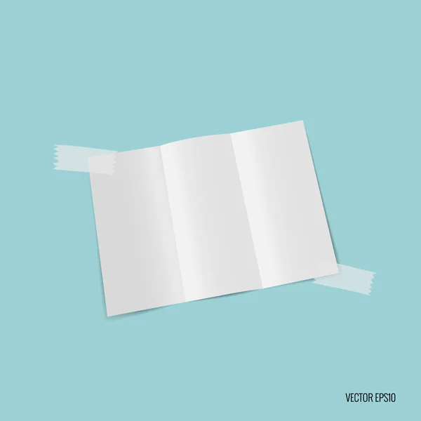 Driebladige wit sjabloon papier. Vectorillustratie — Stockvector