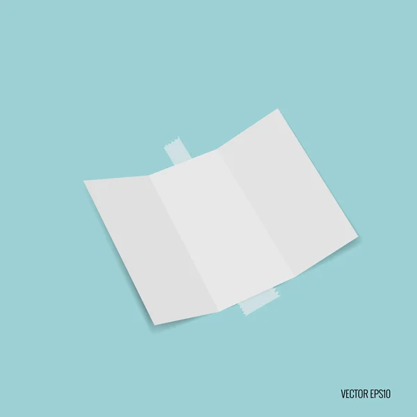 Papel modelo triplo branco. Ilustração vetorial — Vetor de Stock