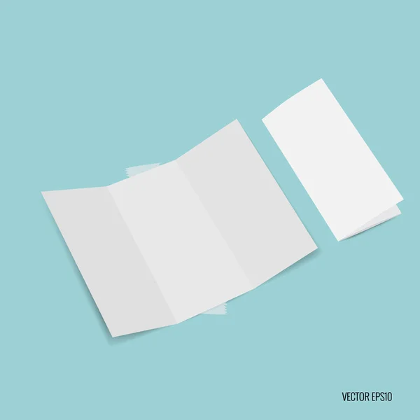 Dreifach weißes Schablonenpapier. Vektorillustration — Stockvektor