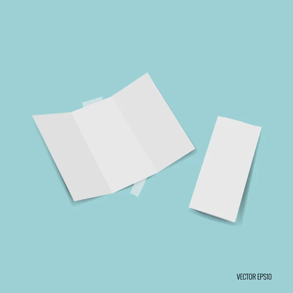 3 つ折り白テンプレート用紙。ベクトル図 — ストックベクタ