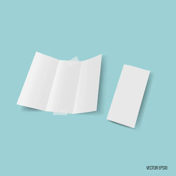 Papel modelo triplo branco. Ilustração vetorial — Vetor de Stock