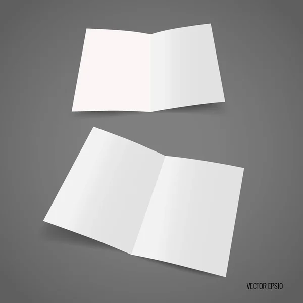 Bifold blanco plantilla de papel. Ilustración vectorial — Archivo Imágenes Vectoriales