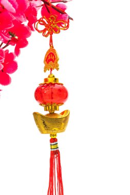 Çin yeni yılı dekorasyon beyaz zemin üzerine., Çince karakter