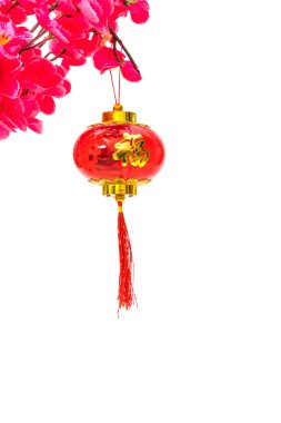 Çin yeni yılı dekorasyon beyaz zemin üzerine., Çince karakter