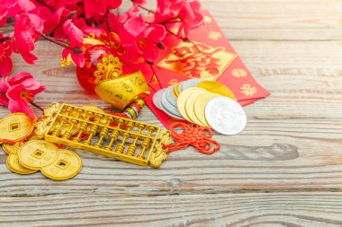 Çin yeni yılı dekorasyon ahşap duvar., Çince karakterler te