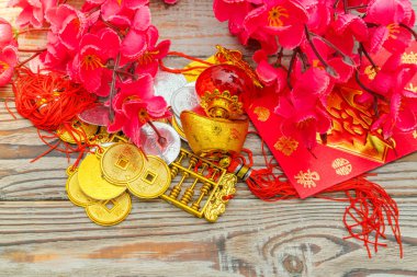 Çin yeni yılı dekorasyon ahşap duvar., Çince karakterler te