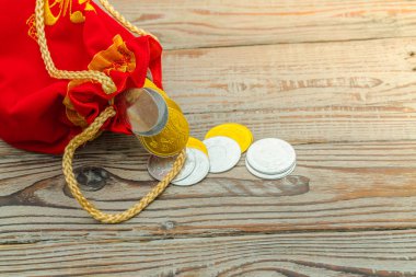 Çin yeni yılı dekorasyon ahşap duvar., Çince karakterler te