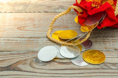 Çin yeni yılı dekorasyon ahşap duvar., Çince karakterler te