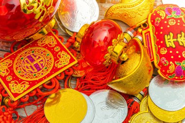 Çin yeni yılı dekorasyon ahşap duvar., Çince karakterler te