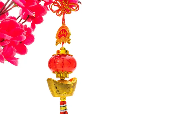 Chinese new year decoration on white background .,Chinese charac — Stock Photo, Image