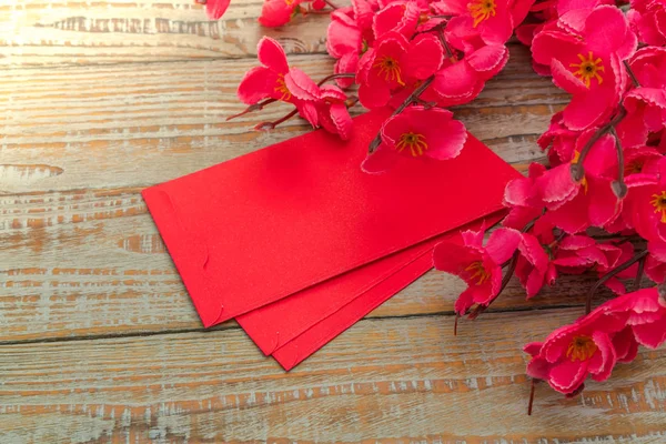 Chinese New Year decoration on wood wall . — Stock Photo, Image