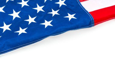 Beyaz arkaplanda Amerikan bayrağı .