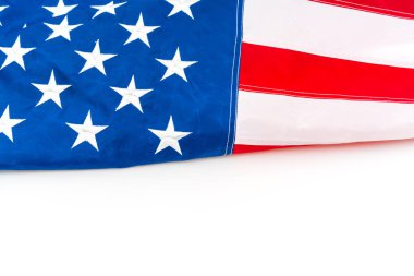 Beyaz arkaplanda Amerikan bayrağı .
