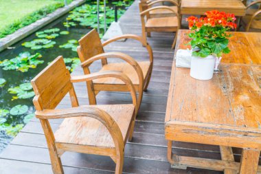 Tablolar ve açık kafe Restoran sandalye .