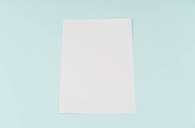 Boş afiş poster, broşür mockup, A4, bize-mektubunda, mavi backg