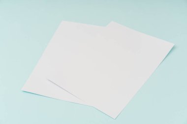 Boş afiş poster, broşür mockup, A4, bize-mektubunda, mavi backg