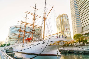 Yokohama, Japonya - Kasım 24: Nippon Maru Yokohama, Japonya üzerinde