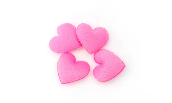 Pink Heart pillow on white background . — Stock Photo, Image