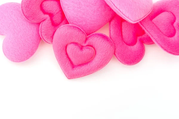 Pink Heart pillow on white background . — Stock Photo, Image