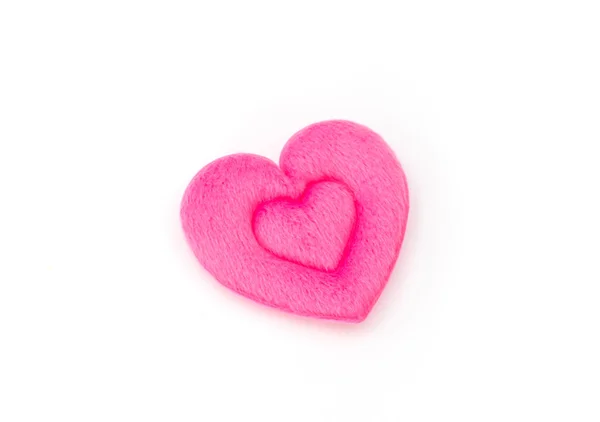 Pink Heart pillow na białym tle . — Zdjęcie stockowe