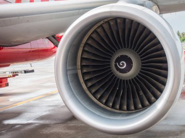 Turbine engine of airplane . clipart
