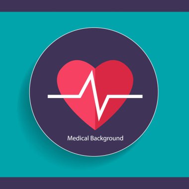 Kalp atışı ile tıbbi diş arka plan tasarım. Vektör illustr