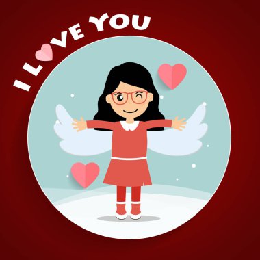 Sevgiliye arka plan tasarımı. Vektör çizim