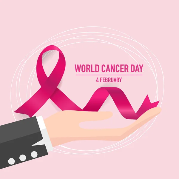 Всесвітній день раку. 4 лютого. Всесвітній день раку дизайн фон — стоковий вектор