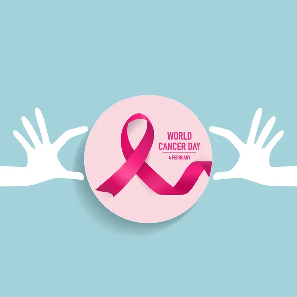 Παγκόσμια ημέρα καρκίνου. 4 Φεβρουαρίου. Φόντο με σχέδιο ημέρα κόσμο του καρκίνου — Διανυσματικό Αρχείο