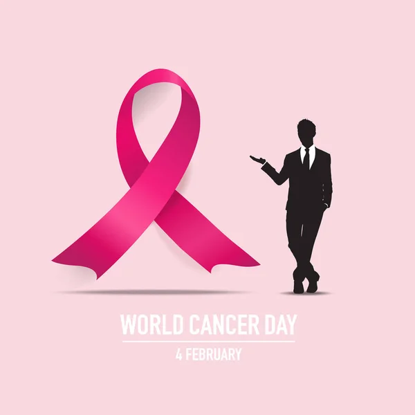 Día mundial del cáncer. 4 de febrero. Día mundial del cáncer fondo de diseño — Vector de stock