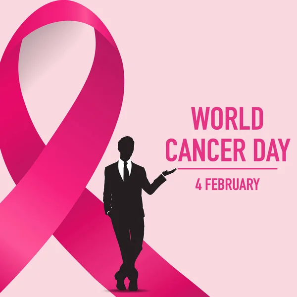Día mundial del cáncer. 4 de febrero. Día mundial del cáncer fondo de diseño — Vector de stock