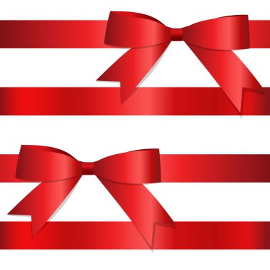 Parlak kırmızı kurdele. Vektör çizim