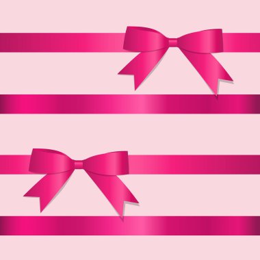 Pembe kurdele yay ile. Vektör çizim