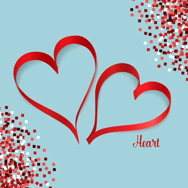 Cintas en forma de corazones. Ilustración vectorial — Vector de stock