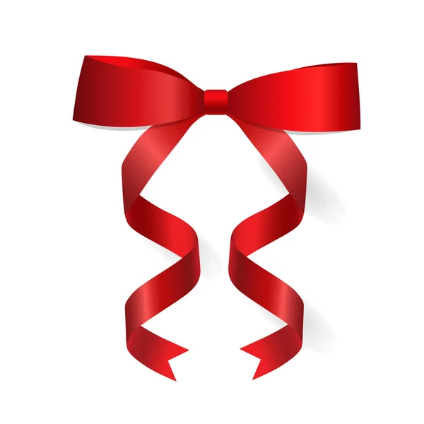 Shiny red ribbon. Vector illustration — Stock Vector