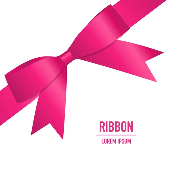 Shiny pink ribbon. Vector illustration. — Stock Vector