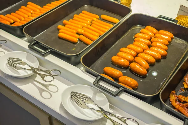 Breakfast buffet with sausages . — Stock Photo, Image